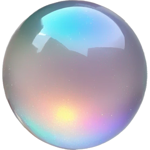 Sparkly glossy Pastel iridescent glass crystal glass orb emoji