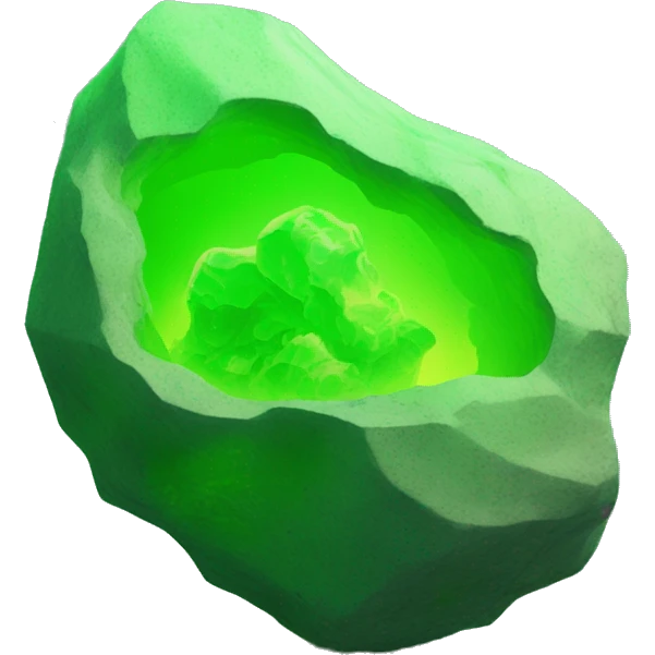 fluorescent green uranium-rock emoji