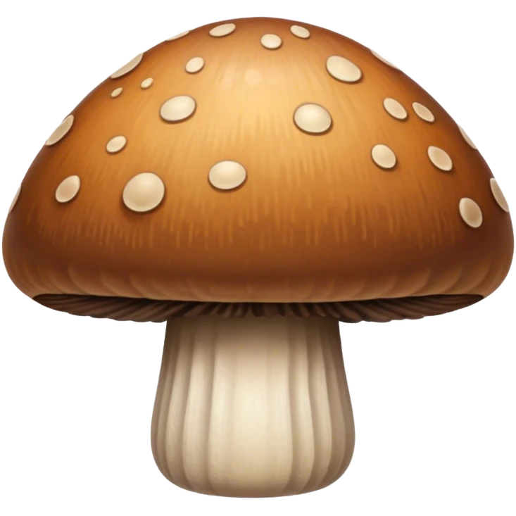 a brown coloured mushroom with a thick and wide, long brown stipe emoji