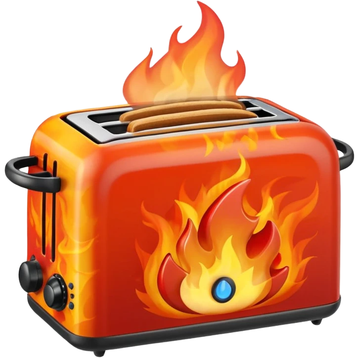 mini toaster on fire emoji