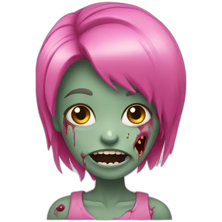 Zombie pink girl emoji
