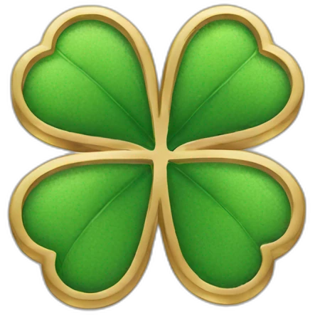 round-gold outline-four-leaf-clover emoji