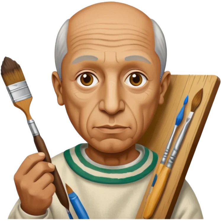 pablo picasso is painting on canvas emoji