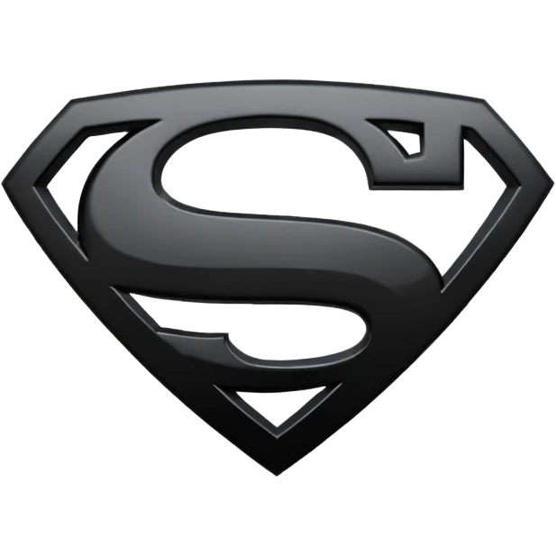 Superman Symbol Man of Steel black emoji