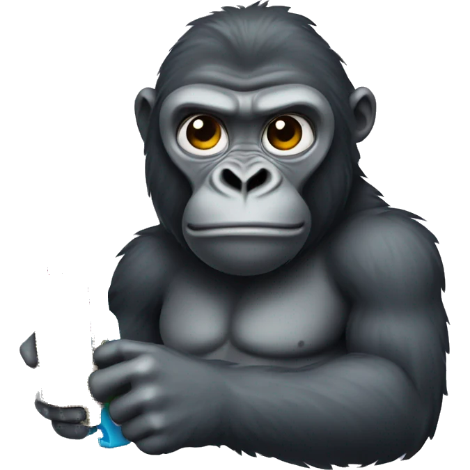 Gorilla with a water gun emoji
