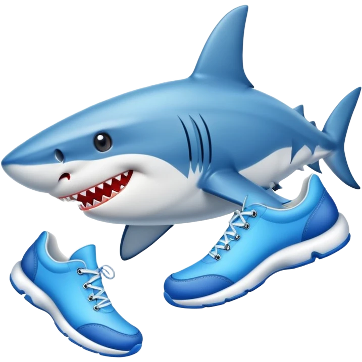 Shark with a one shoes blues emoji
