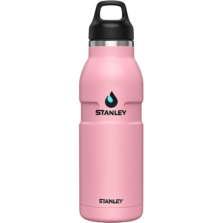 Botella de agua stanley quencher 2.0 con agarrado minimalista rosado emoji