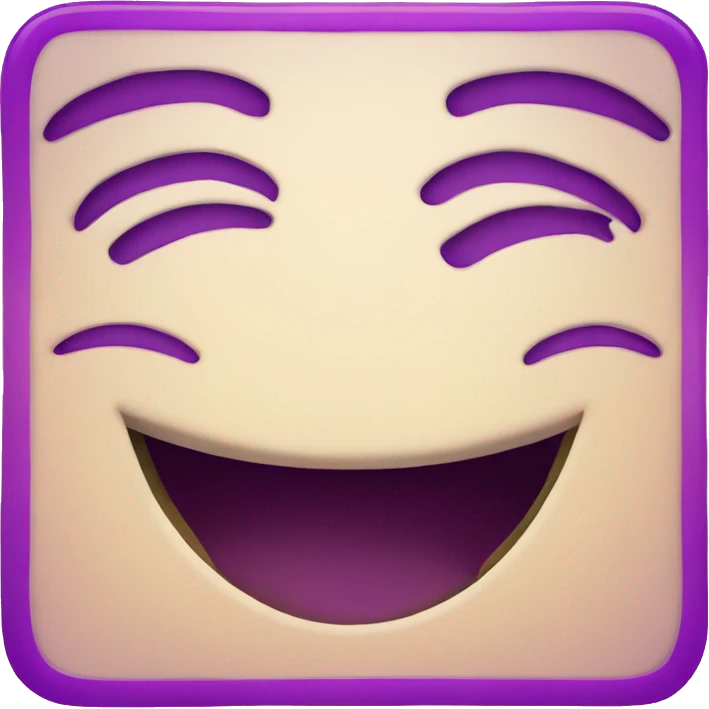purple square smiling with the corners cut off emoji
