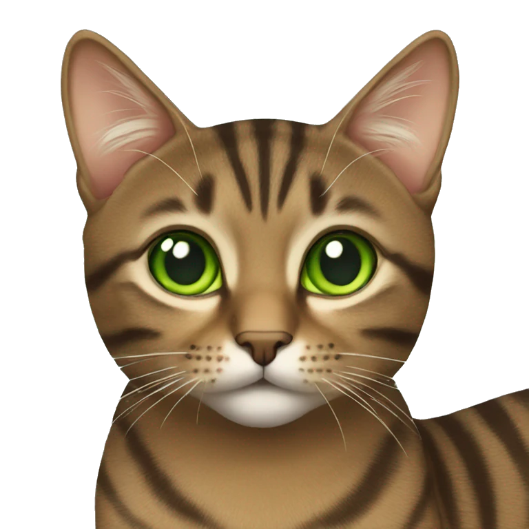 Brown tabby with green eyes  emoji