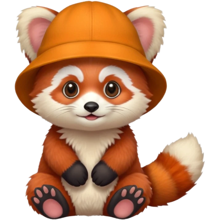 baby Red panda wearing hat emoji