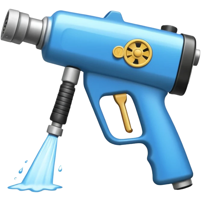a pressure washing gun squirting water on a side walk emoji