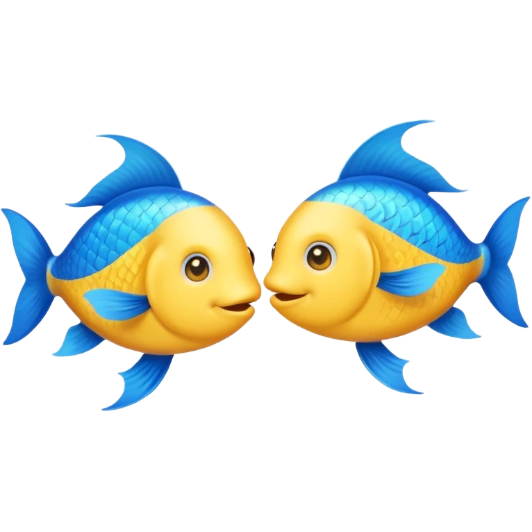 Make an emoji with two fish as pisces from horoscope, make them look very cute and emoji like emoji