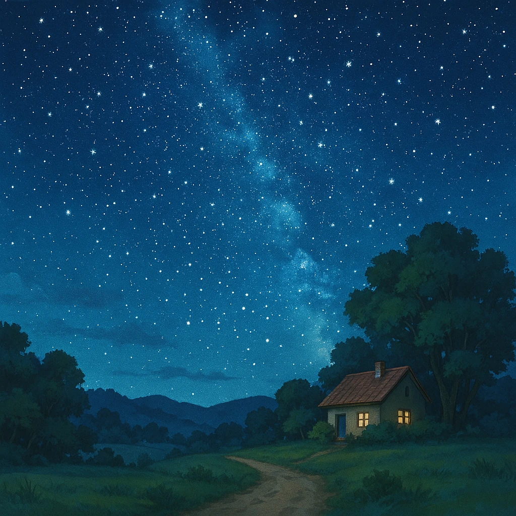 starry night ghibli style emoji