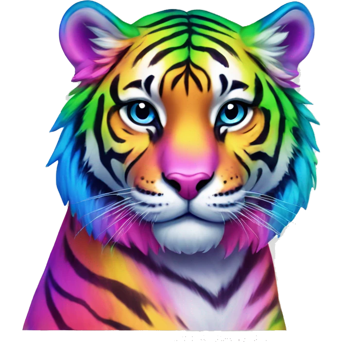 lisa frank rainbow tiger emoji