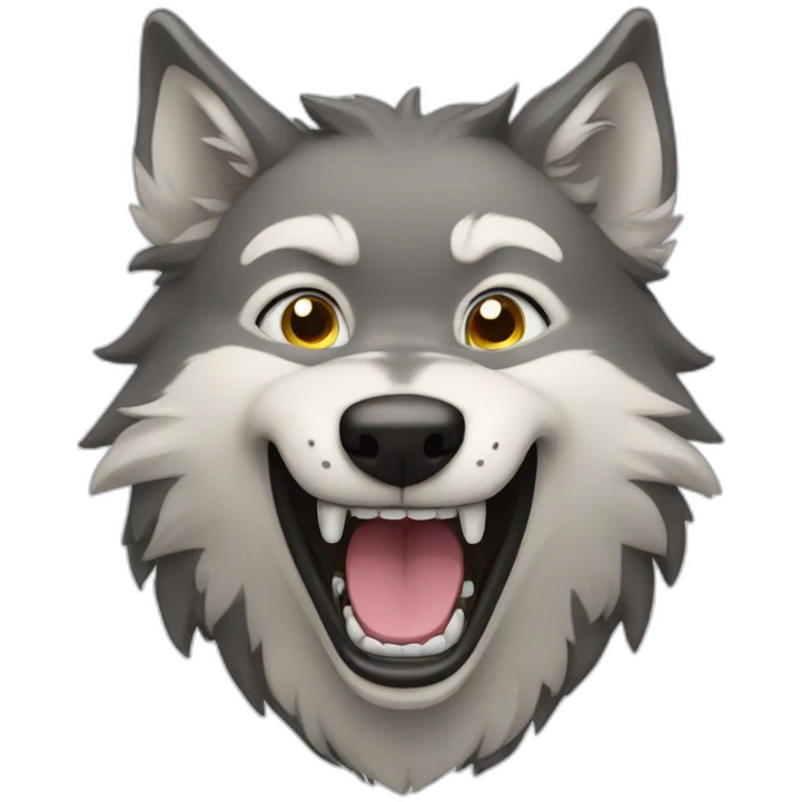 hardly laughing wolf emoji