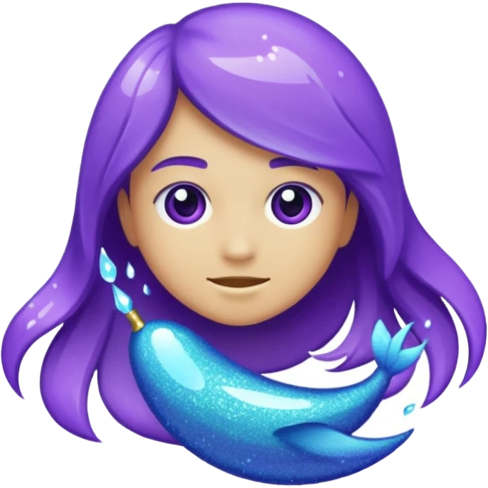 Glitter Purple and Cian hangloose emoji