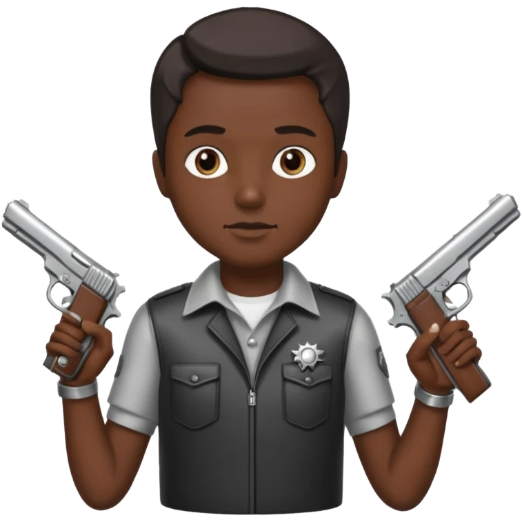 Un persona mala con pistolas y plata emoji