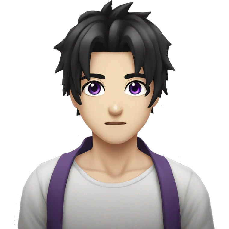 Gojo purple eyes Anime black_hair emoji