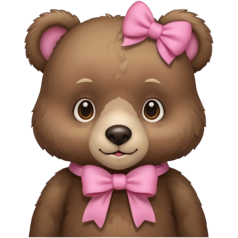 Cozy Bear with a pink bow emoji