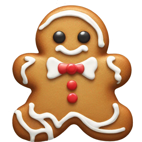 Simple Gingerbread biscuit with frosting decorations  emoji