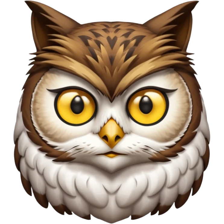 A owl with a cat head emoji