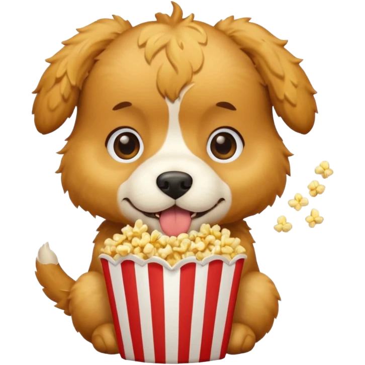 Cachorro comendo pipoca emoji