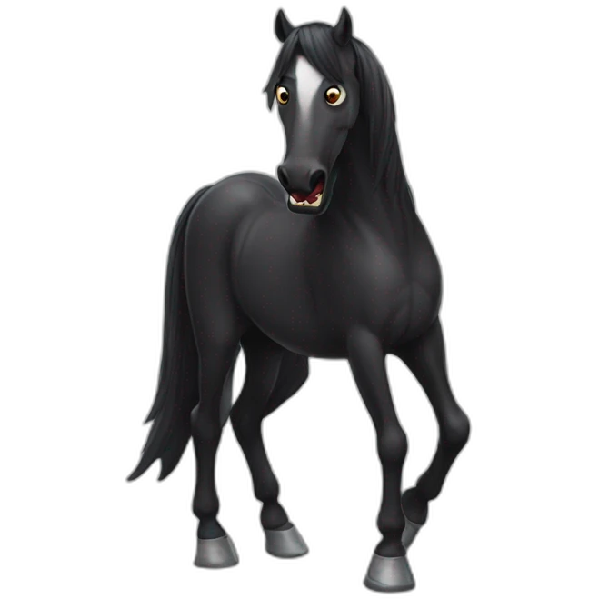 Horse facing Dracula  emoji