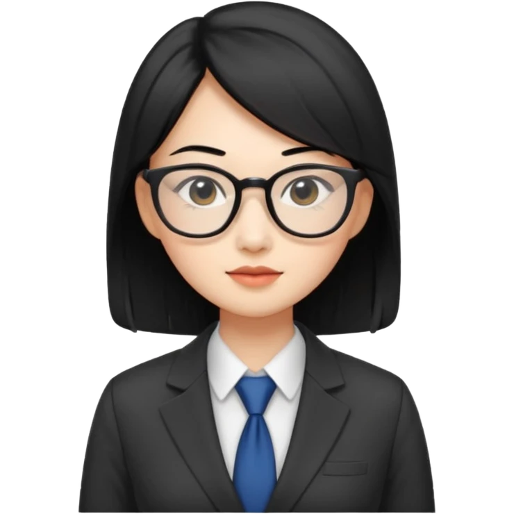 female asian quant trader, black hair, with glasses emoji