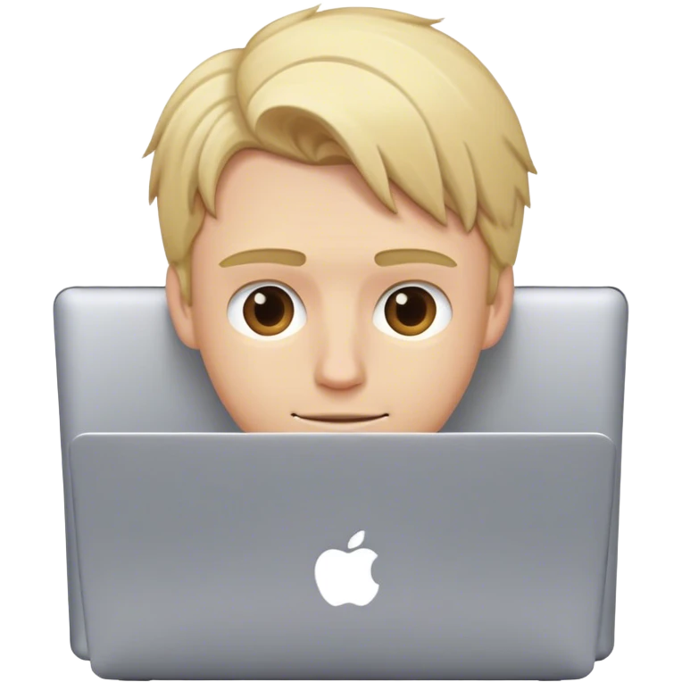 Blond guy behind laptop emoji