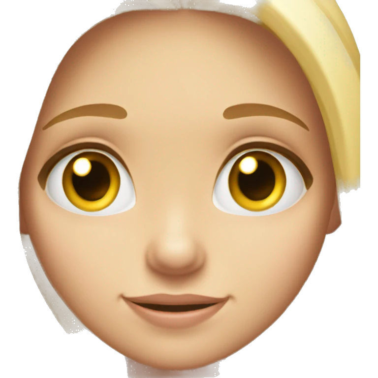 Blonde girl long hair hazel eyes watching disney+ emoji