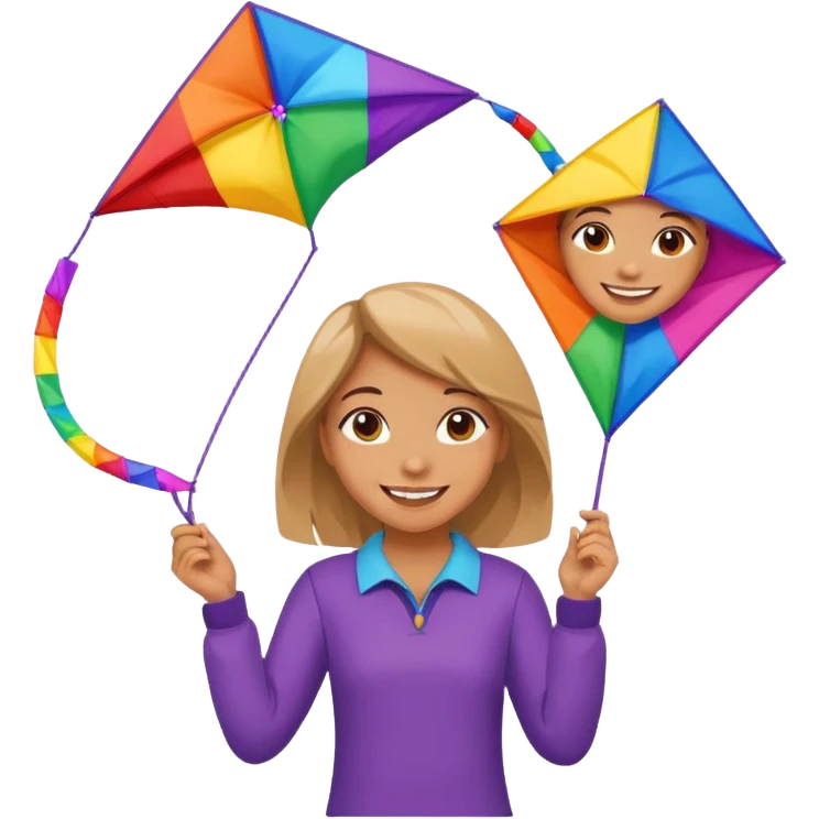 girl with kite,Kite Flyers, big kite. emoji