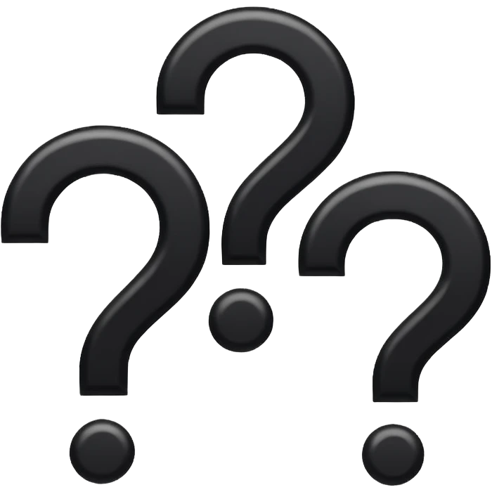 three black question marks next to each-other emoji