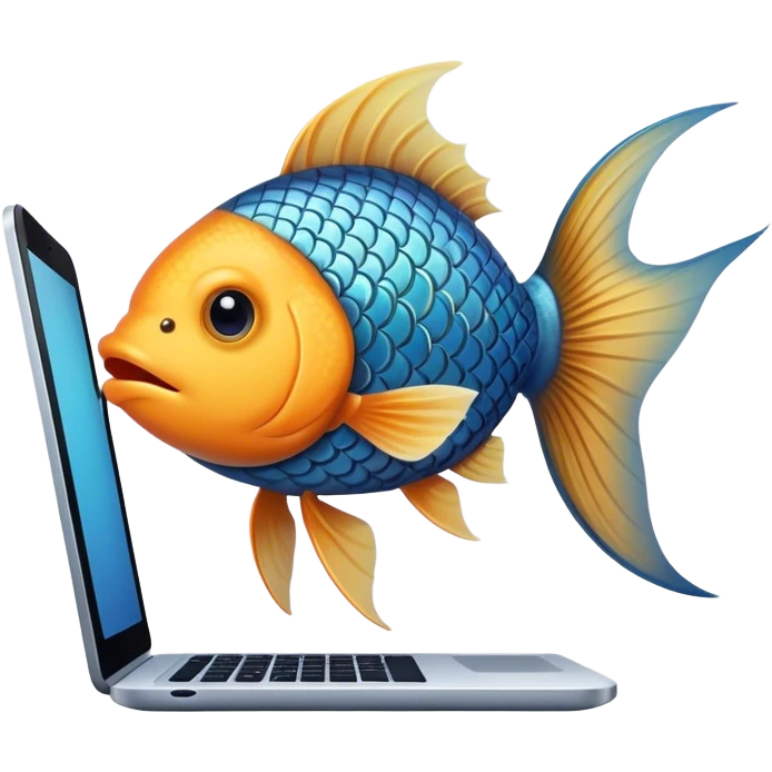fish with a computer emoji