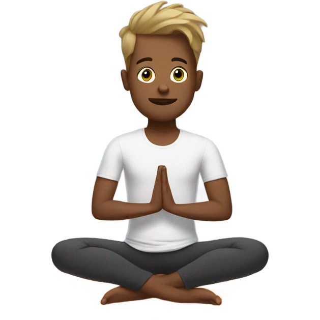 Corey doing yoga emoji