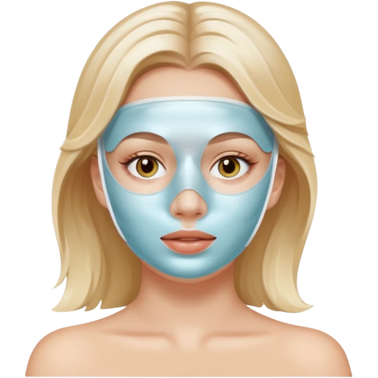 White girl doing skincare white jel mask all over face  emoji