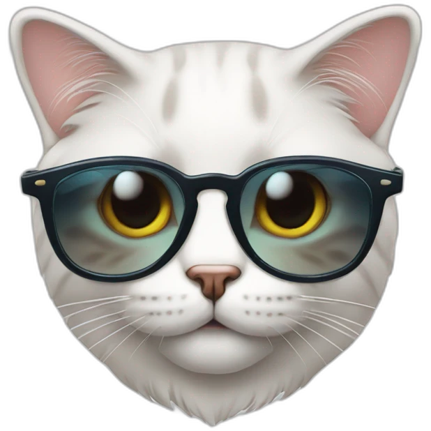 Un chat riche avec des lunettes de solei emoji
