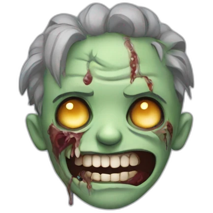 Smiling zombie emoji
