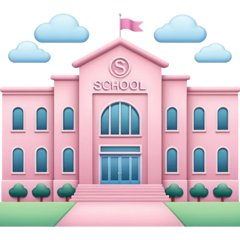 pink school with the word school in big letters emoji