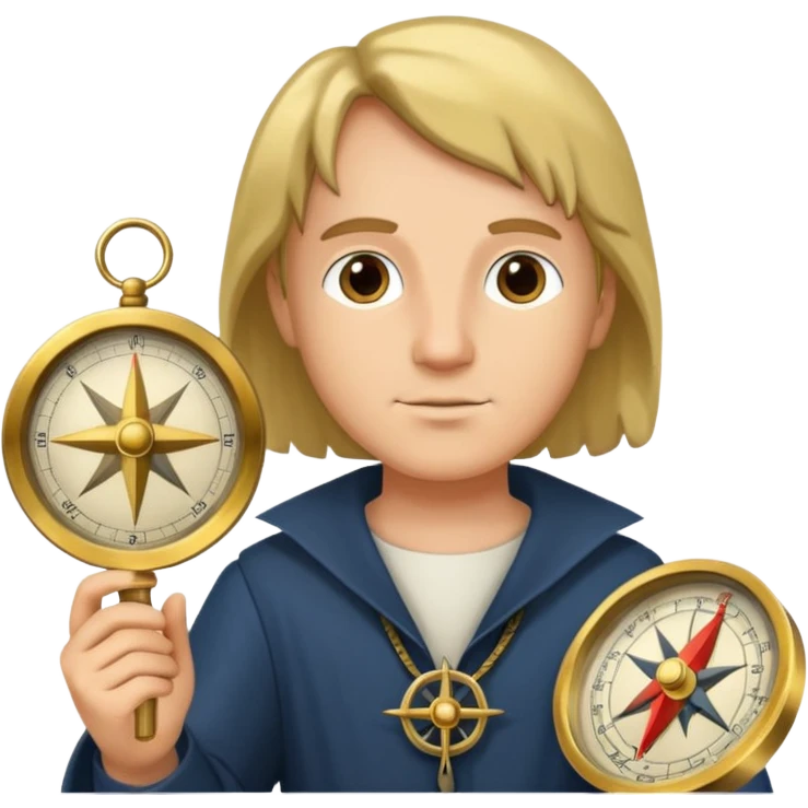 Columbus with compas emoji