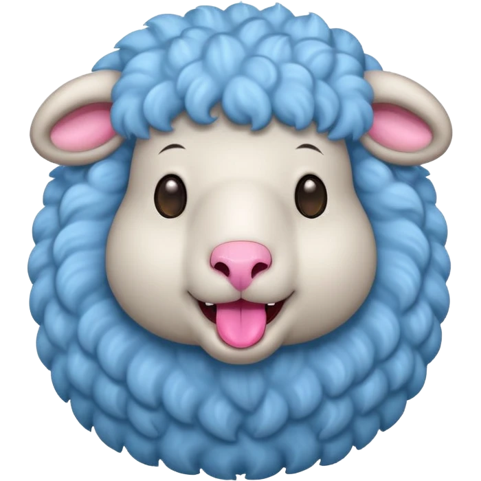 friendly light blue sheep emoji