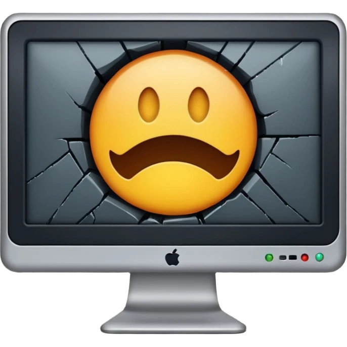 Broken computer monitor with no face  emoji