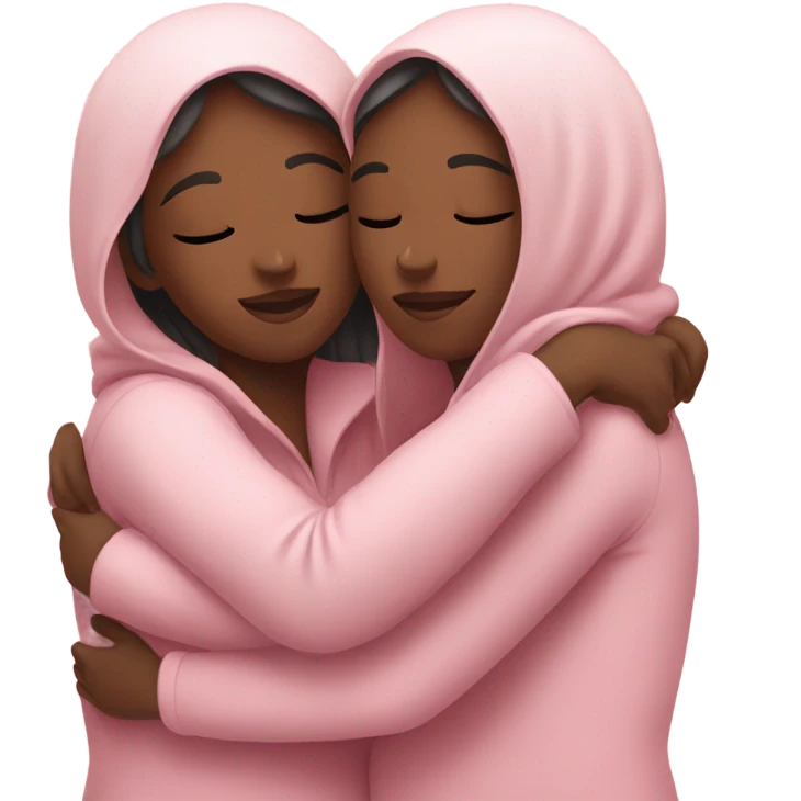 lesbian cuddles pink emoji