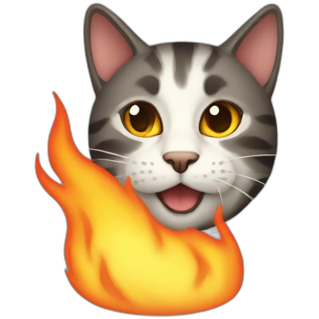 Cat fire emoji