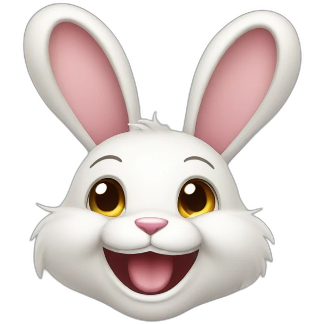 Laughing bunny emoji