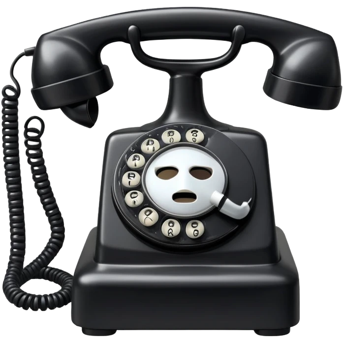 rotary phone with a hospital mask on emoji