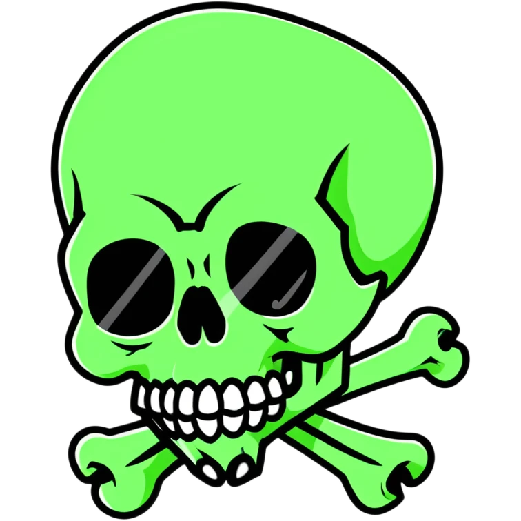 placa de perigo vermelha com crânio de caveira emoji