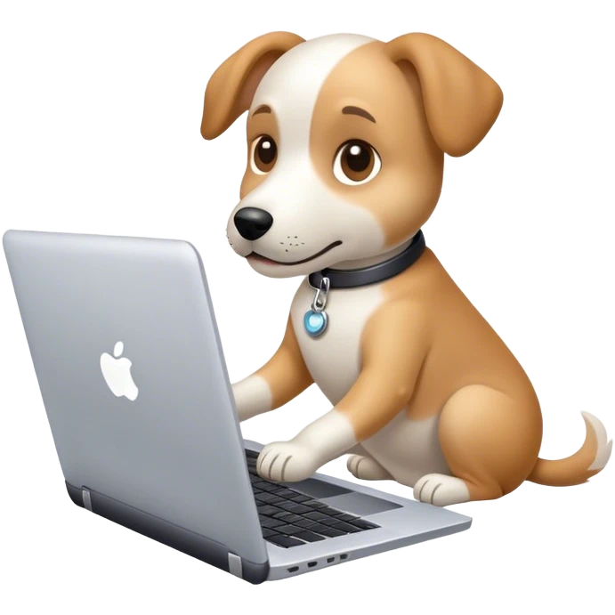 Dog using laptop emoji