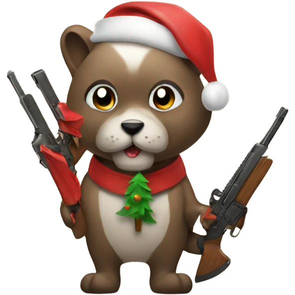Christmas themed animals with weapons emoji