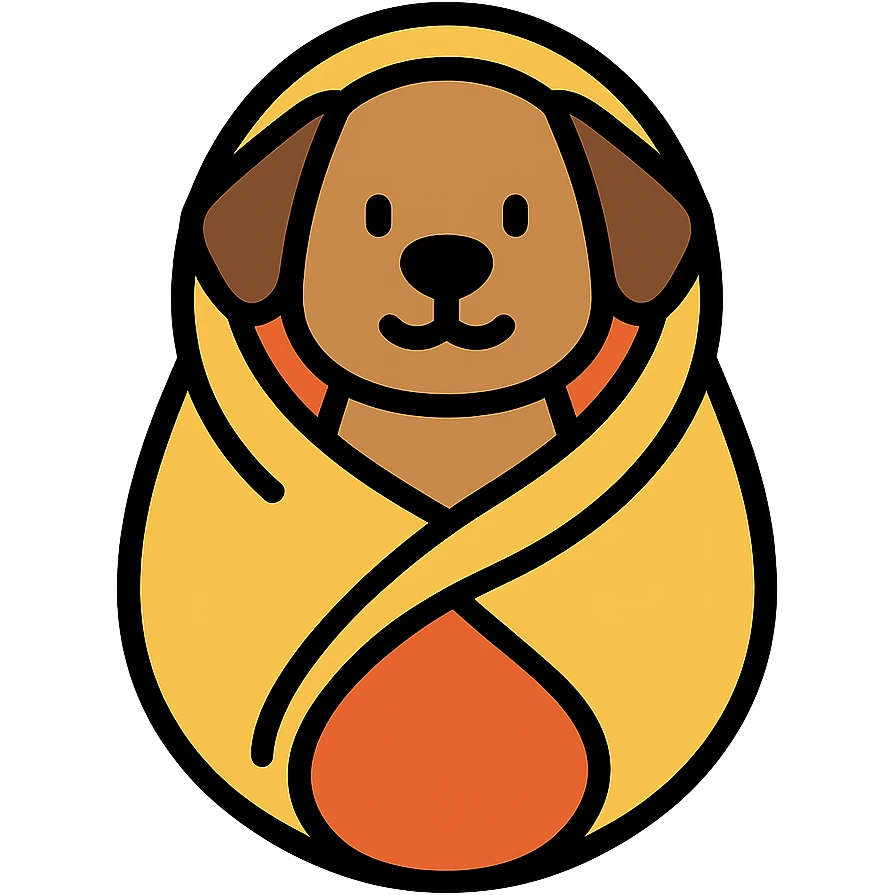 dog wrapped in a blanket emoji