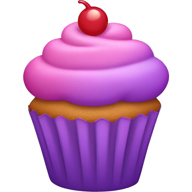 Pink and purple cupcake emoji